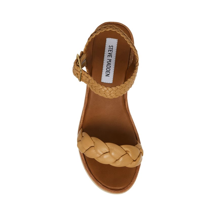 Sandalias de Plataforma Steve Madden Larsen Cuero Mujer Marrones | ES YC8413